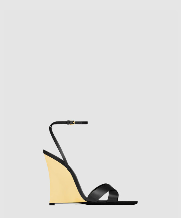 [SAINT LAURENT-생로랑] 새틴 크레이프 소재 LUCIENNE 웨지 830287