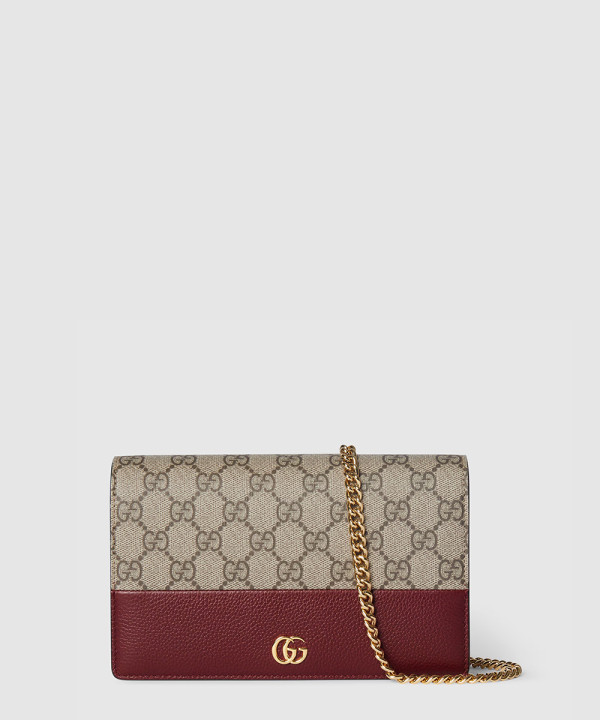 [GUCCI-구찌] GG 마몽 체인 달린 바이컬러 지갑 497985