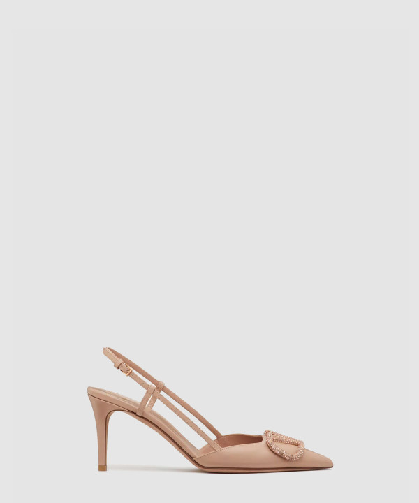 [VALENTINO-발렌티노] 송아지 가죽 브이로고 시그니처 슬링백 펌프스 5W2S0R01EST