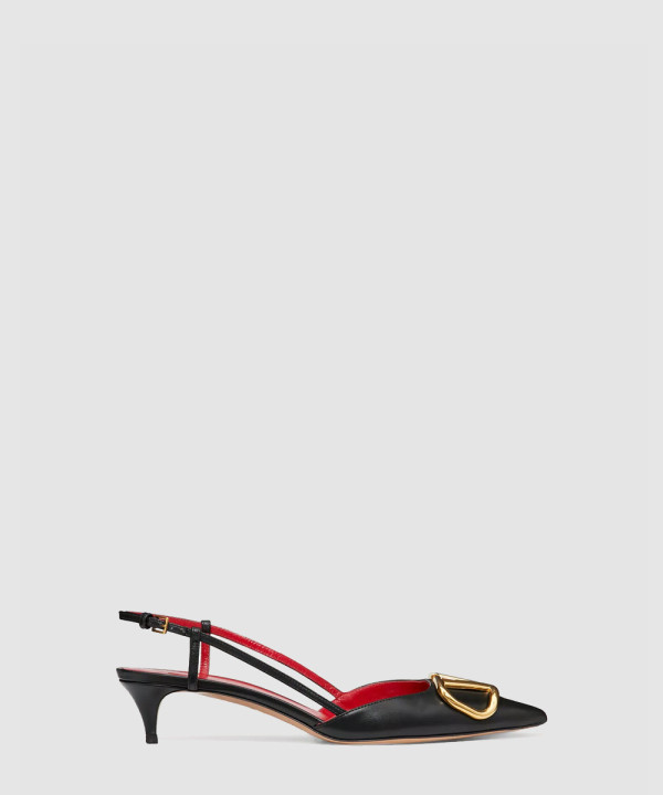 [VALENTINO-발렌티노] 송아지 가죽 브이로고 시그니처 슬링백 펌프스 5W2S0Q70DSH
