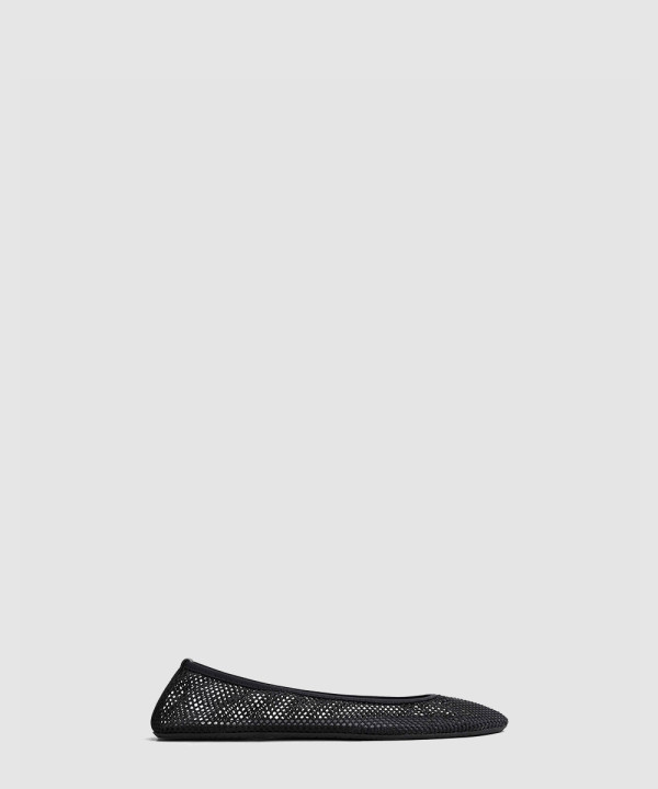 [ALAIA-알라이아] 피시넷 소재 로우 뱀프 발레 플랫 슈즈 AA3A071TK050