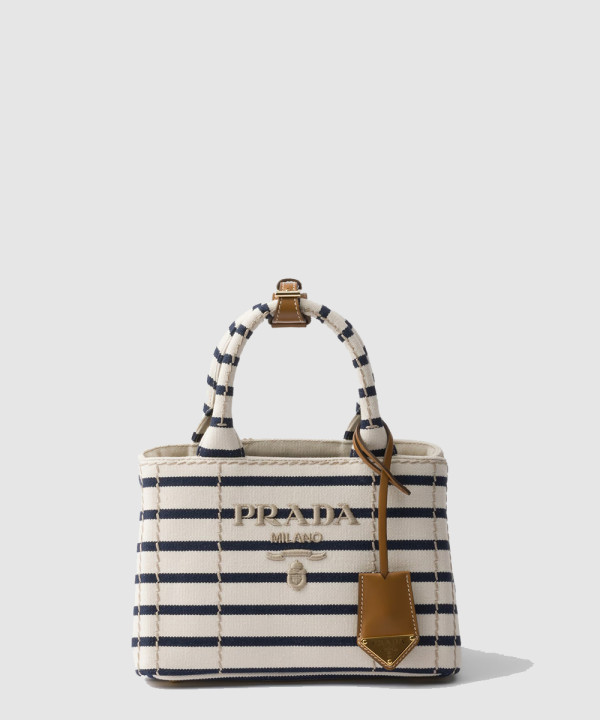 [PRADA-프라다] 스트라이프 코튼 캔버스 미니백 1BA038