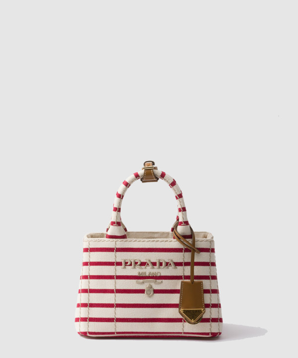 [PRADA-프라다] 스트라이프 코튼 캔버스 미니백 1BA038