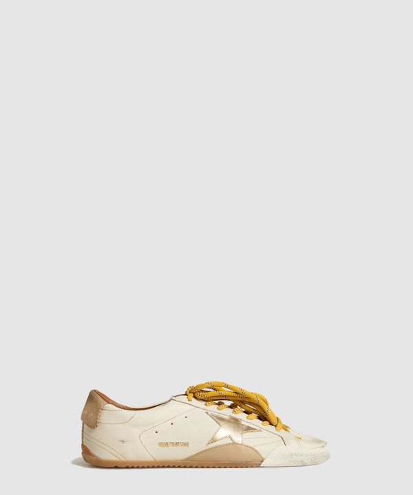 [Golden Goose-골든구스] 골드 스타와 베이지 스웨이드 힐탭 화이트 나파 레더 트루스타 GWF00922