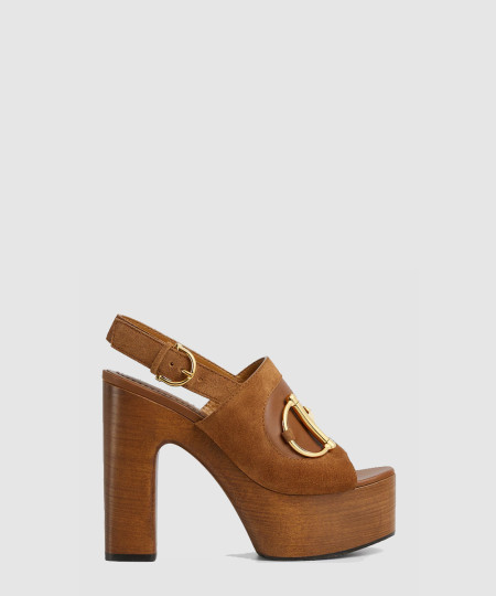 [GUCCI-구찌] 호스빗 장식이 있는 여성용 플랫폼 샌들 834420