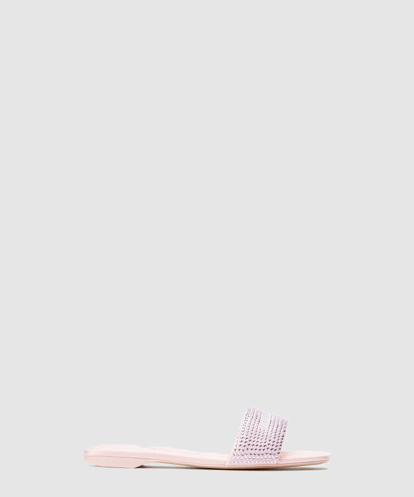 [ALEXANDER-알렉산더왕] Vy 핑크 새틴 & 크리스탈 핫픽스 샌들