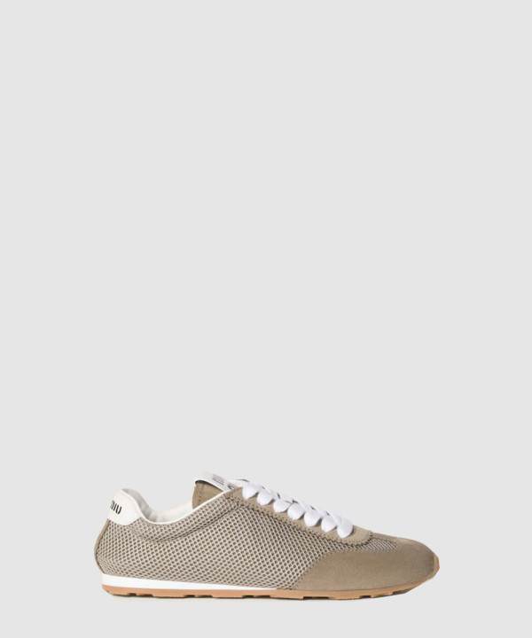 [MIUMIU-미우미우] 메쉬 및 스웨이드 플룸 스니커즈 5E388E