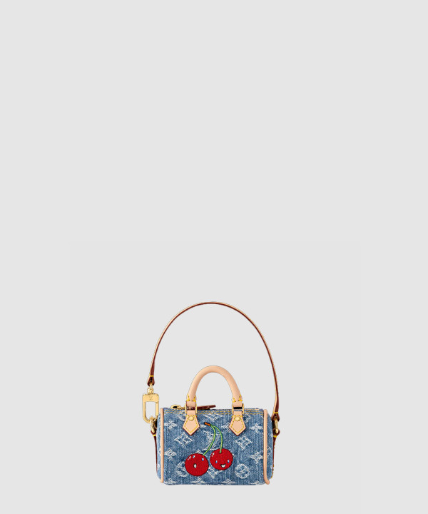 [LOUIS VUITTON-루이비통]  마이크로 스피디 데님 세리즈 백 참  M02535