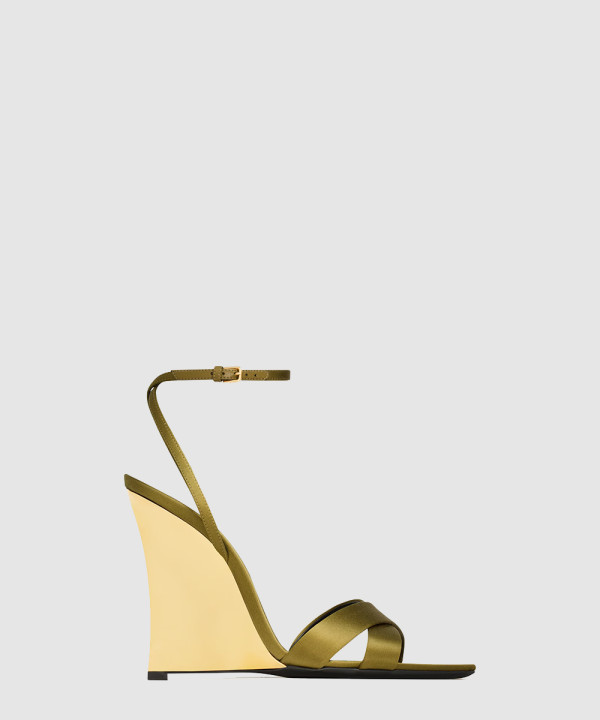 [SAINT LAURENT-생로랑] 새틴 크레이프 소재 LUCIENNE 웨지 830287