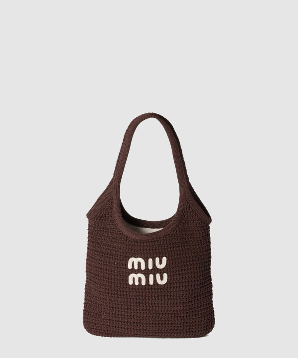 [MIU MIU-미우미우] 아이비 라피아 효과 우븐 토트 백 5BG231