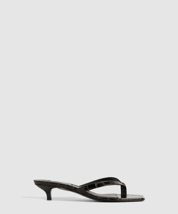 [TOTEME-토템] 크로커 엠보스드 힐드 플립 플랍 253-WAS1010-LE0076