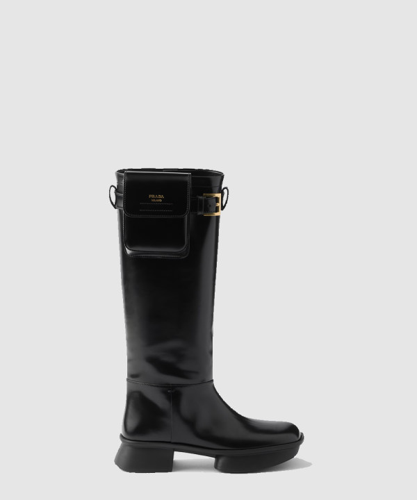 [PRADA-프라다] 파우치가 달린 가죽 부츠 1W983N