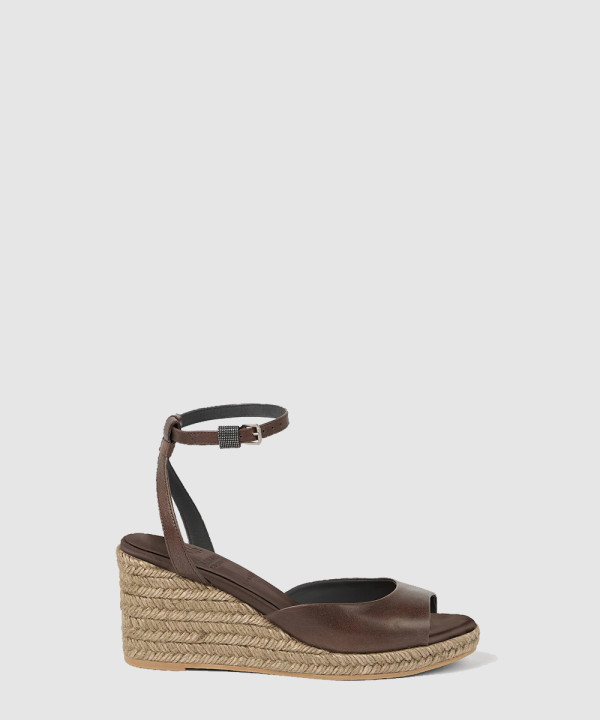 [BRUNELLO-브루넬로 쿠치넬리] 모닐리가 달린 소가죽 에스파드릴 웨지 252MZSLG2986P