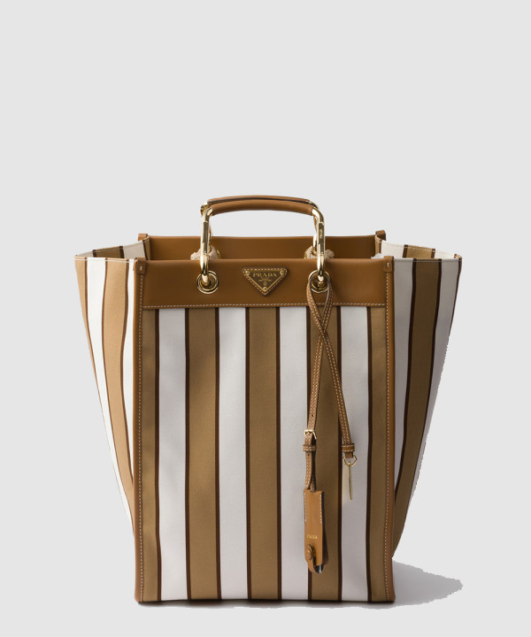 [PRADA-프라다] 라지 프린트 캔버스 및 가죽 토트백 1BG561