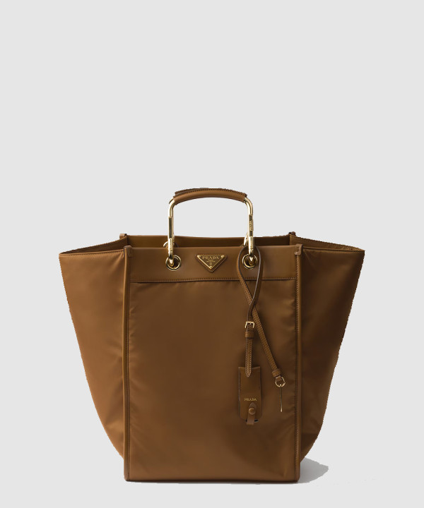 [PRADA-프라다] 라지 프린트 캔버스 및 가죽 토트백 1BG561