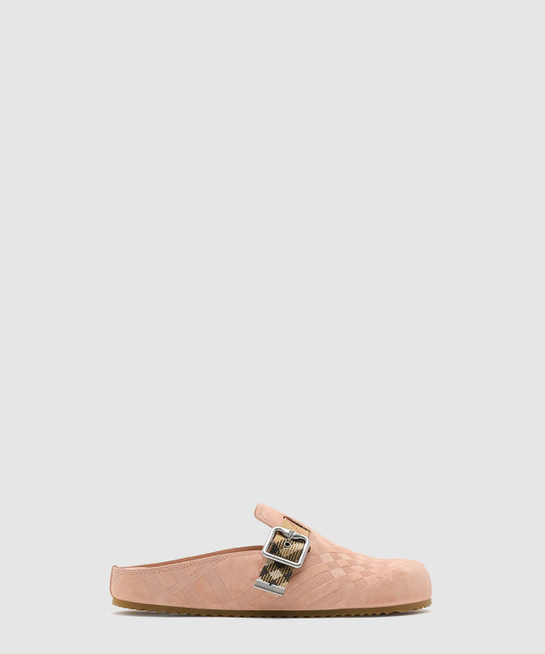 [BURBERRY-버버리] 체크 스웨이드 어친 클로그 81133921