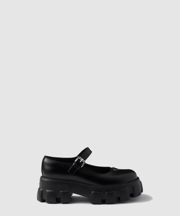 [PRADA-프라다] 브러시드 가죽 모놀리스 메리 제인 1F080O