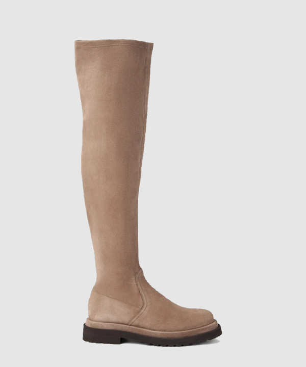 [BRUNELLO-브루넬로 쿠치넬리] 스웨이드 소재의 무릎 위 부츠 252MZSFG3116