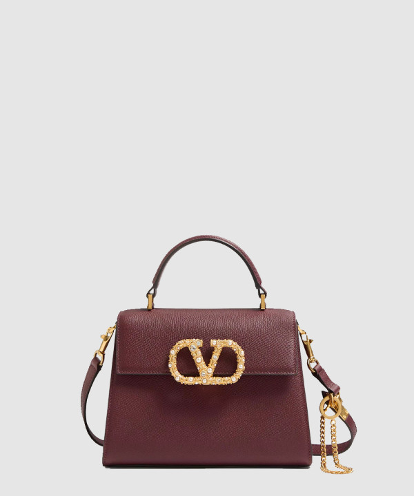 [VALENTINO-발렌티노] 가라바니 브이슬링 주얼 로고 스몰 핸드백 7W2B0F53XPW