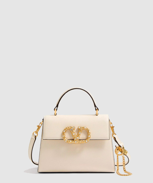 [VALENTINO-발렌티노] 가라바니 브이슬링 주얼 로고 스몰 핸드백 7W2B0F53XPW