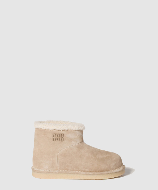 [MIU MIU-미우미우] 스웨이드 및 시어링 부티 5T515E