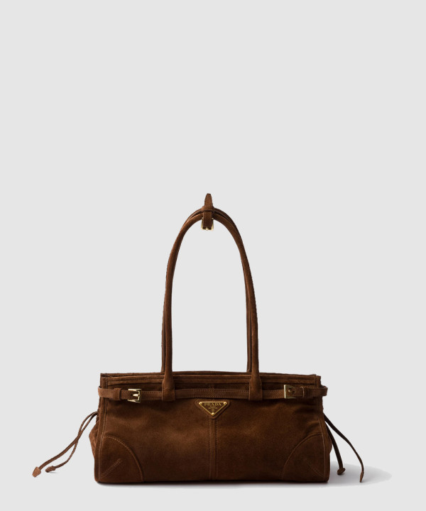 [PRADA-프라다] 보니 미디엄 스웨이드 핸드백 1BA426