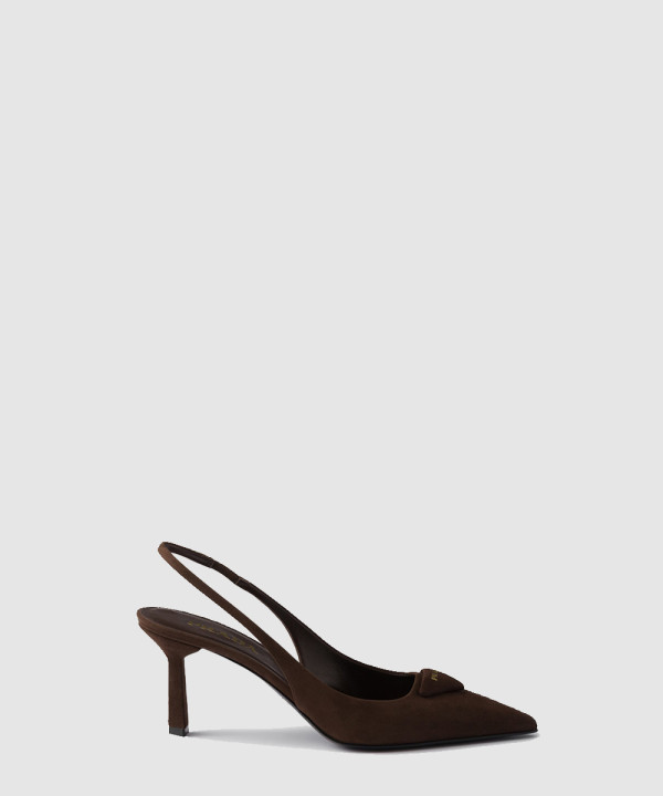 [PRADA-프라다] 스웨이드 슬링백 펌프스 1I901M