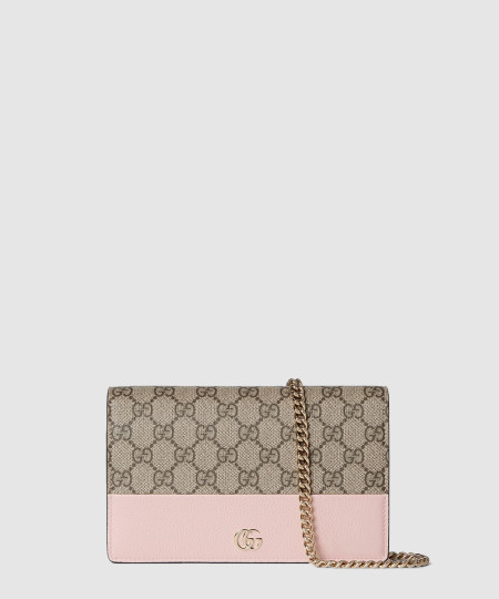 [GUCCI-구찌] GG 마몽 체인 달린 바이컬러 지갑 497985